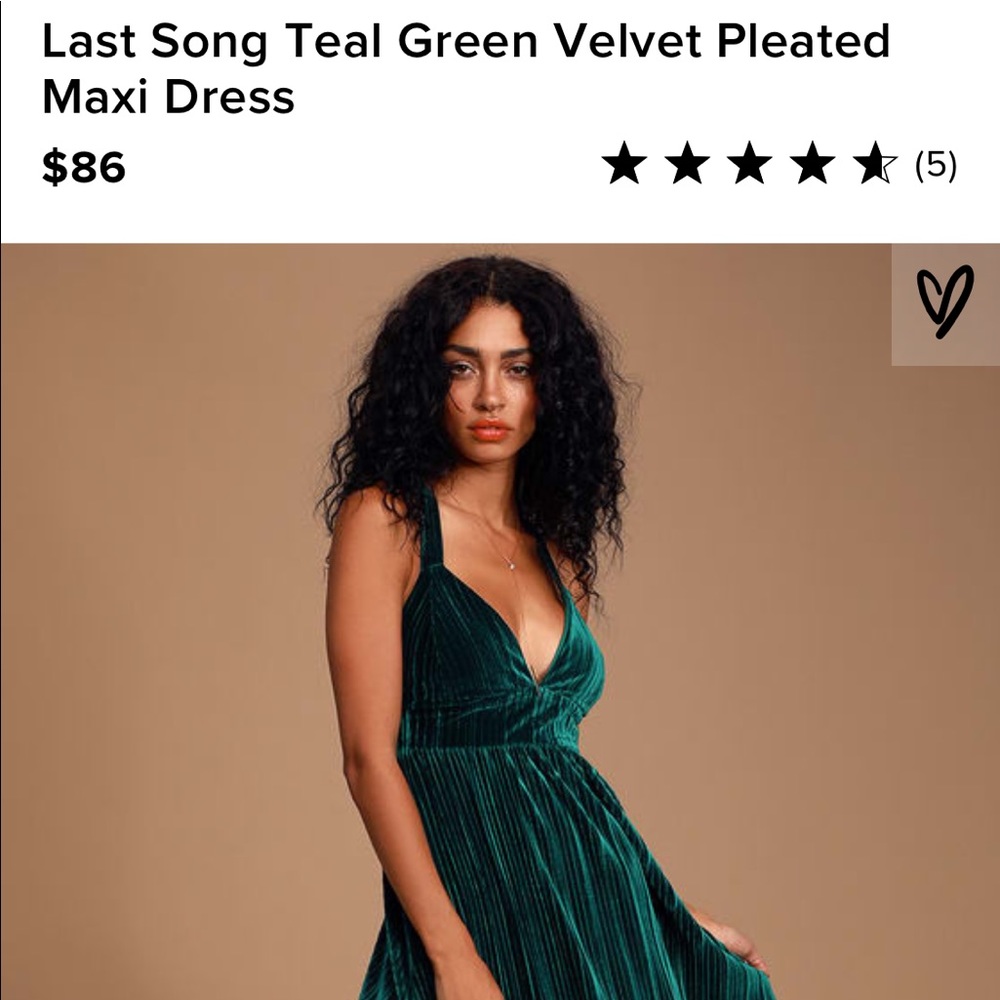 Lulus last song teal green velvet dress